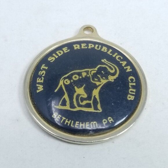 Vintage G.O.P West Side Republican Club Bethleham PA, Pendant Charm, Elephant - Picture 6 of 6
